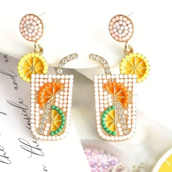 Jewelry - NWT Summer/vacation tropical drink earrings